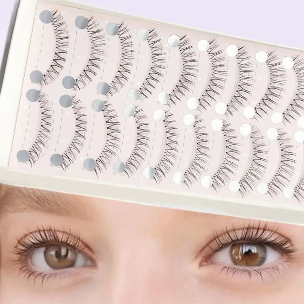 Beleza feminina 3d falso vison cabelo cílios postiços tira completa magro alongamento cílios 10mm cílios falsos diy em casa