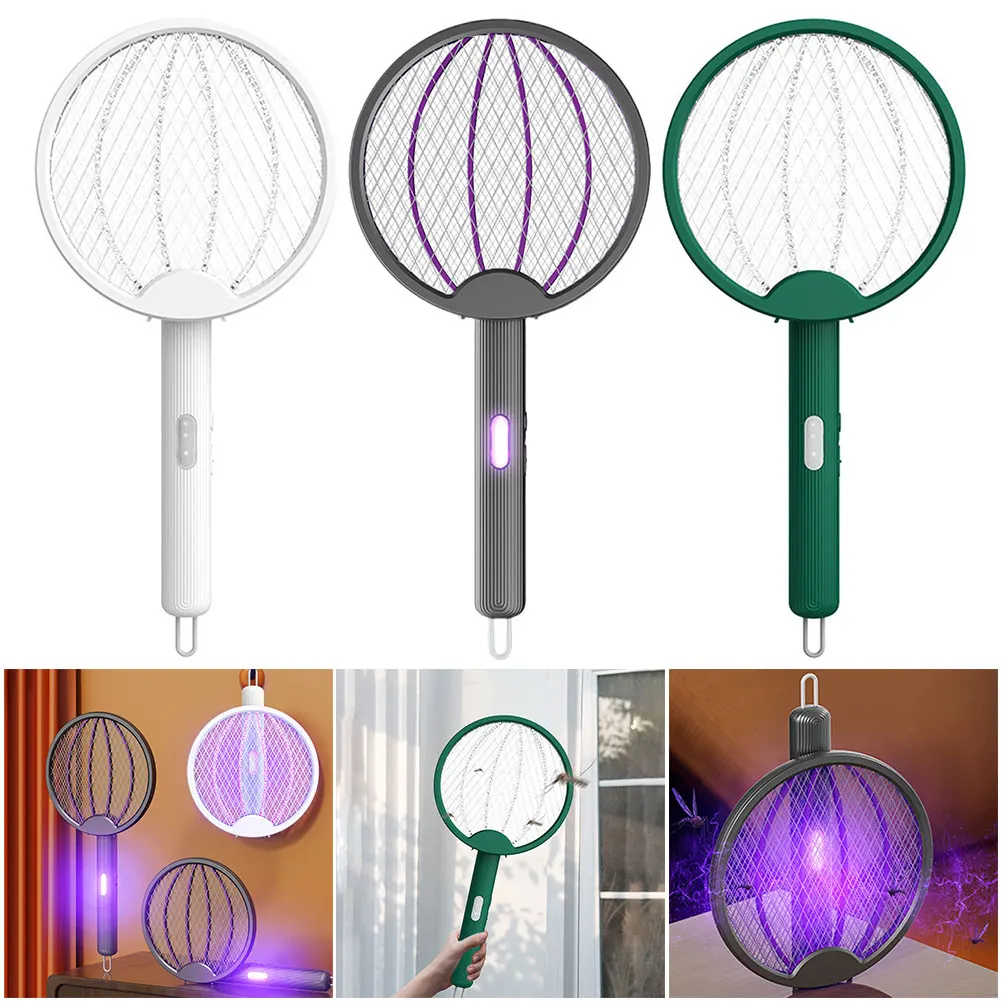 

Foldable Bug Zapper Racket Rechargeable Mosquito Swatter Safe Fly Killer and Mosquito Trap Lamp for Indoor Outdoor