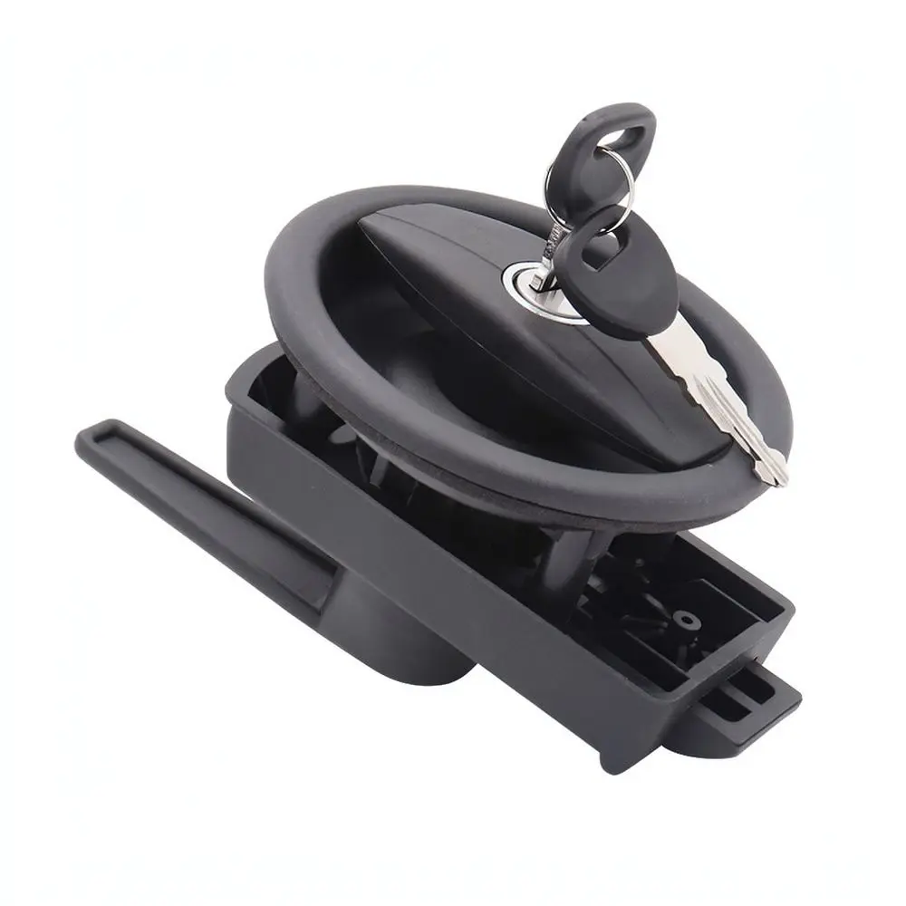 For For JUFU Flush Mount Hidden Door Handle Black Plastic Circular Latch For RV Caravan Interior Cabinet Security