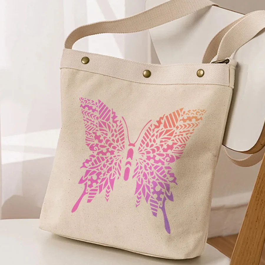 4개 나비 & 꽃무늬 스텐실 세트 - 천사 견적 DIY 페인팅 템플릿, 재사용 가능한 아트 스텐실