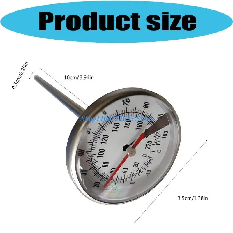Fixed Mount Temperature Meter Stainless Steel Water Temperature Thermometers 