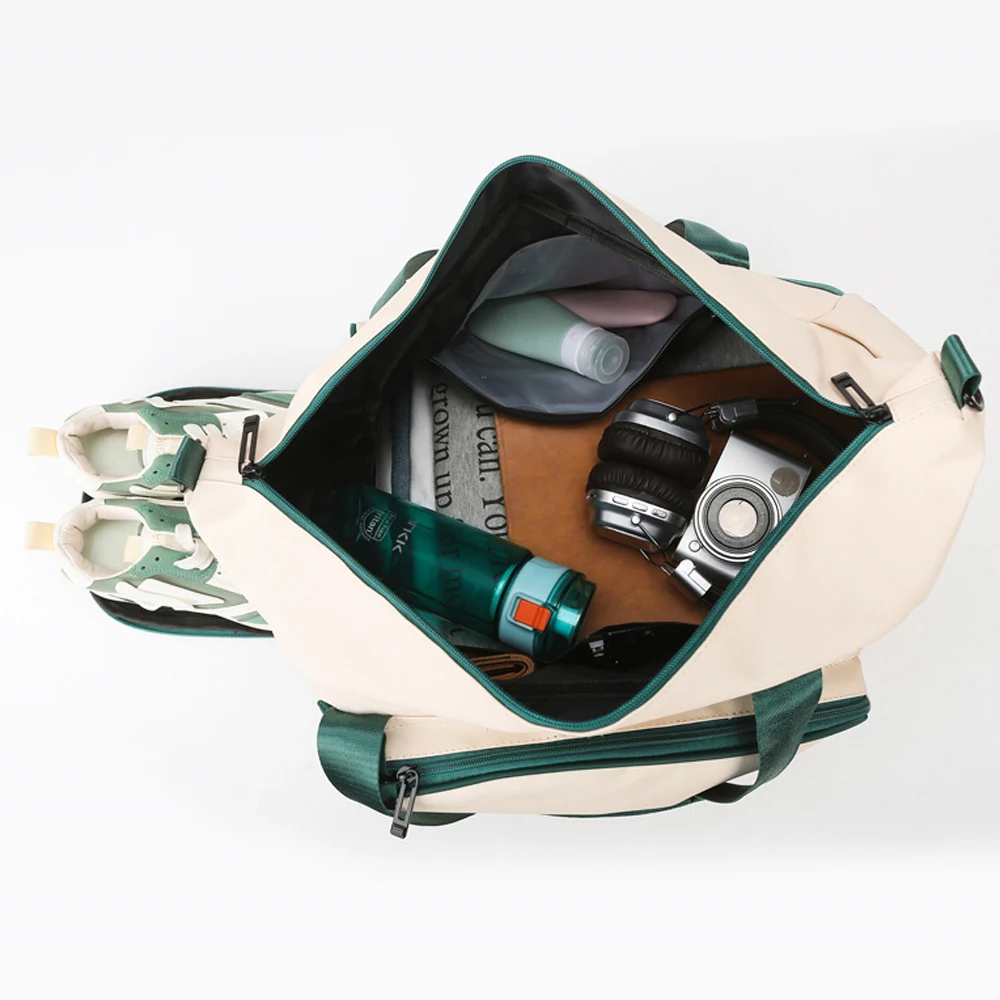 حقيبة مضرب تنس الطاولة ذات سعة كبيرة وحقيبة يد رياضية متعددة الأغراض مقاومة للماء مع حجرة للأحذية وجيب مبلل