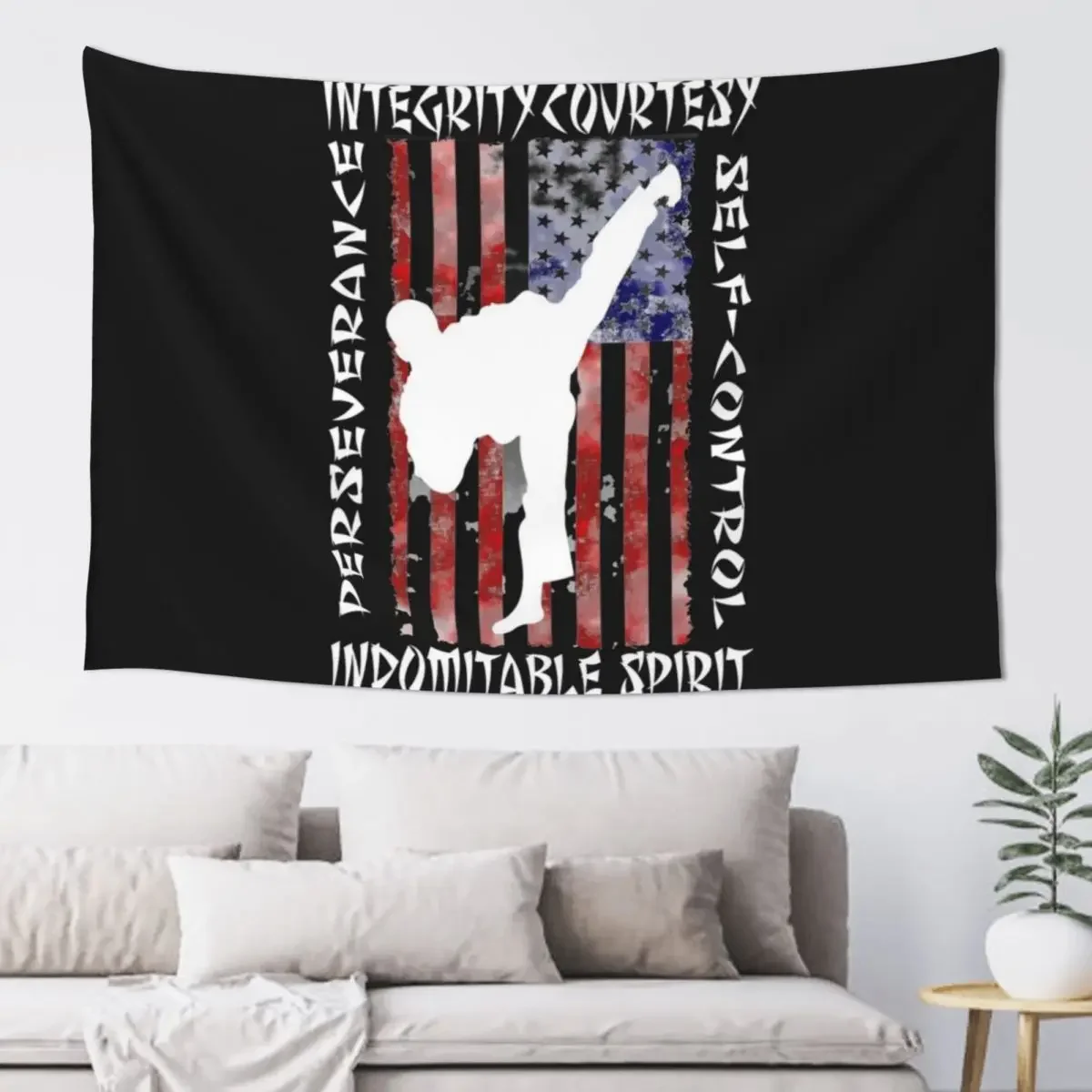 

American Martial Arts 5 Tenates of Taekwondo Tapestry Room Decorator Room Decor For Girls Tapestry