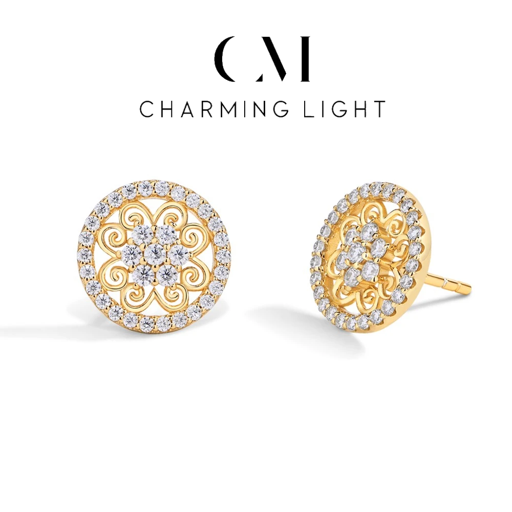 

Charming Classic Gold Color Filled Moissanite Diamond Earring for Women 925 Sterling Silver Personality Jewelry Accessories Gift