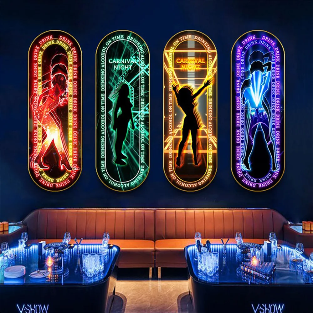 Ktv Private Box Overall Luminescence Led Hanging Paintings Wall Lamp Bar Counter Coffee House Aisle Decor Mural Atmosphere Light