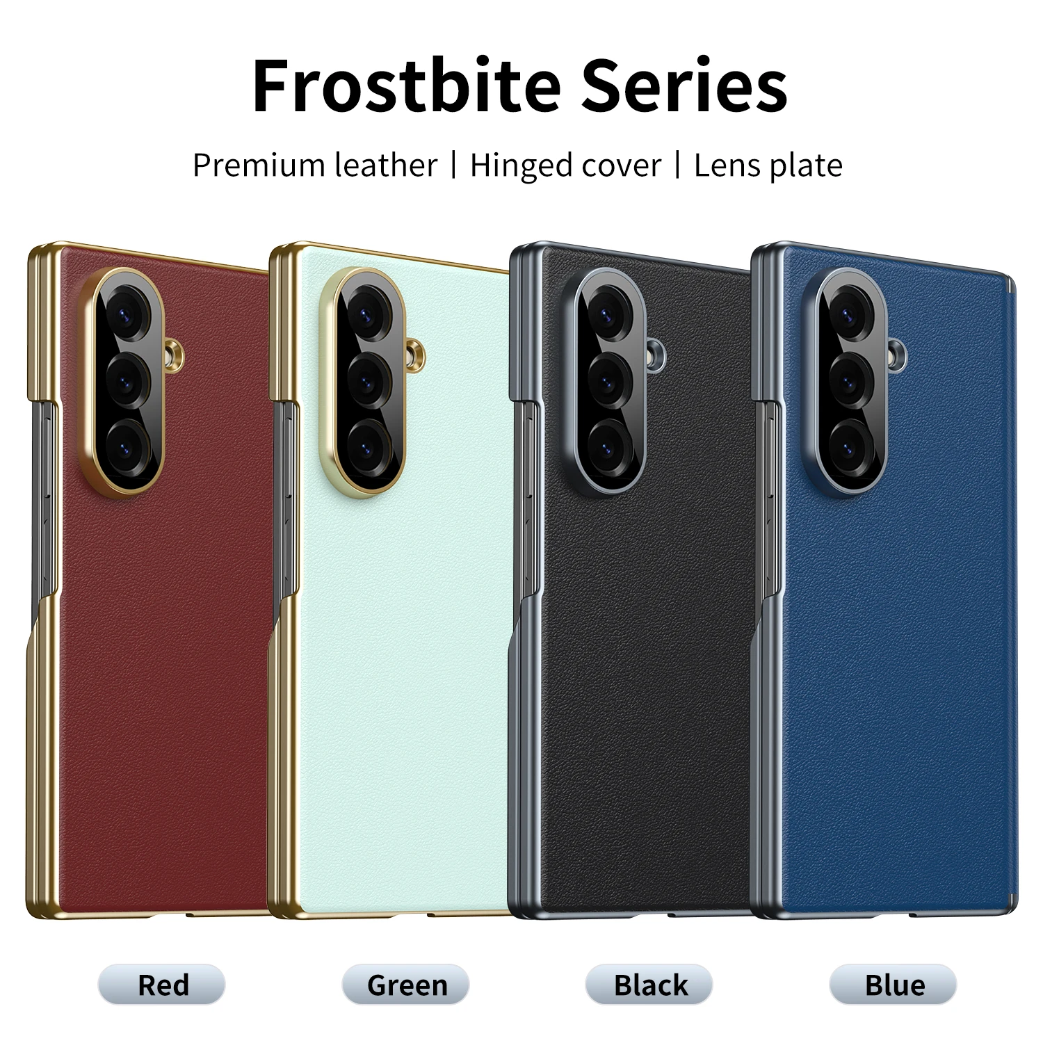 

Luxury Plating PC + PU Leather Ultra Thin Dual Axis Style For Samsung Z Fold4 5 6 7 Phone Case Hinge Protection Shockproof Cover