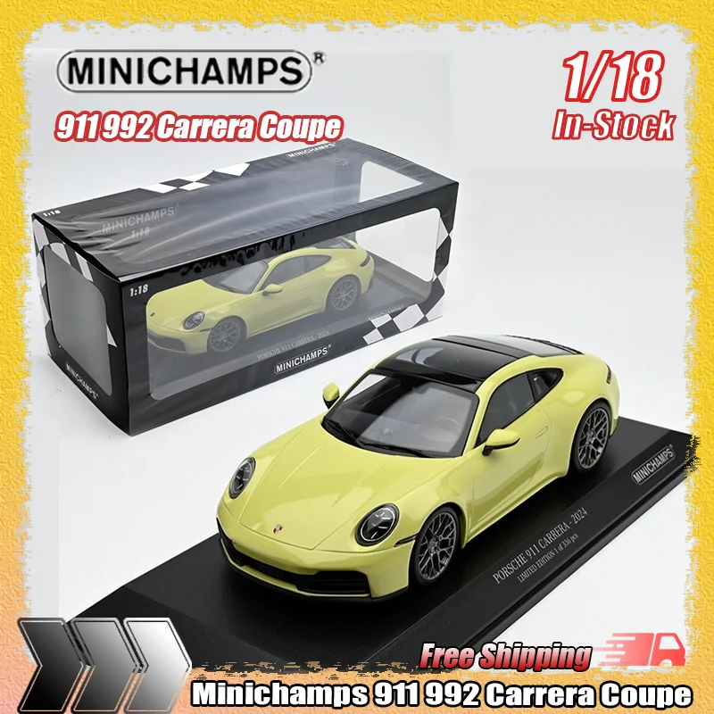 

New In Stock Minichamps 1:18 911 992 Carrera Coupe Miniature Die-Cast Car Model Custom Children'S Toys Collectible Gift Ornament