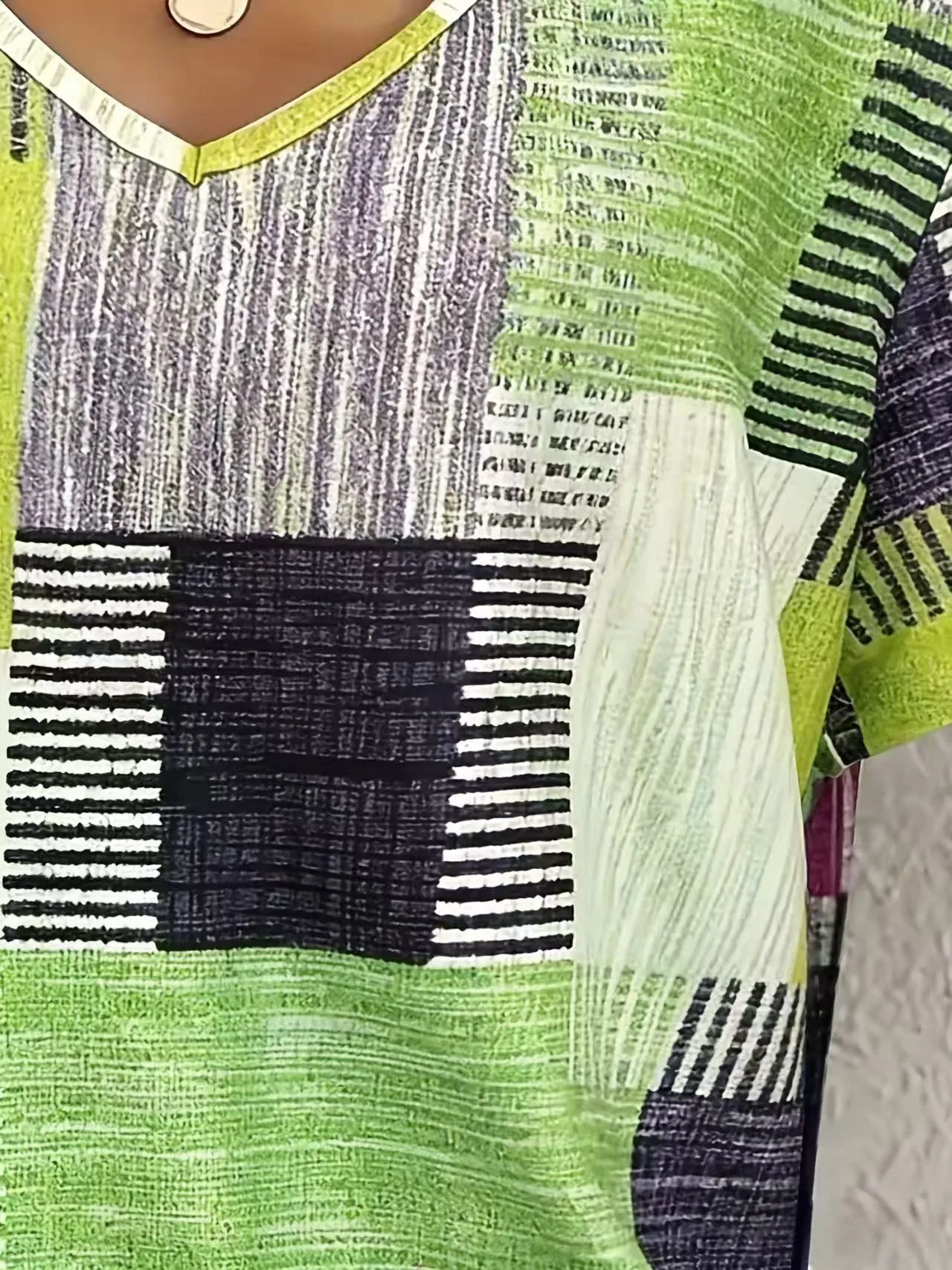 Kolorowa koszulka z nadrukiem w dużych rozmiarach, wiosenno-letnia, codzienna bluzka z krótkim rękawem i dekoltem w serek, odzież damska