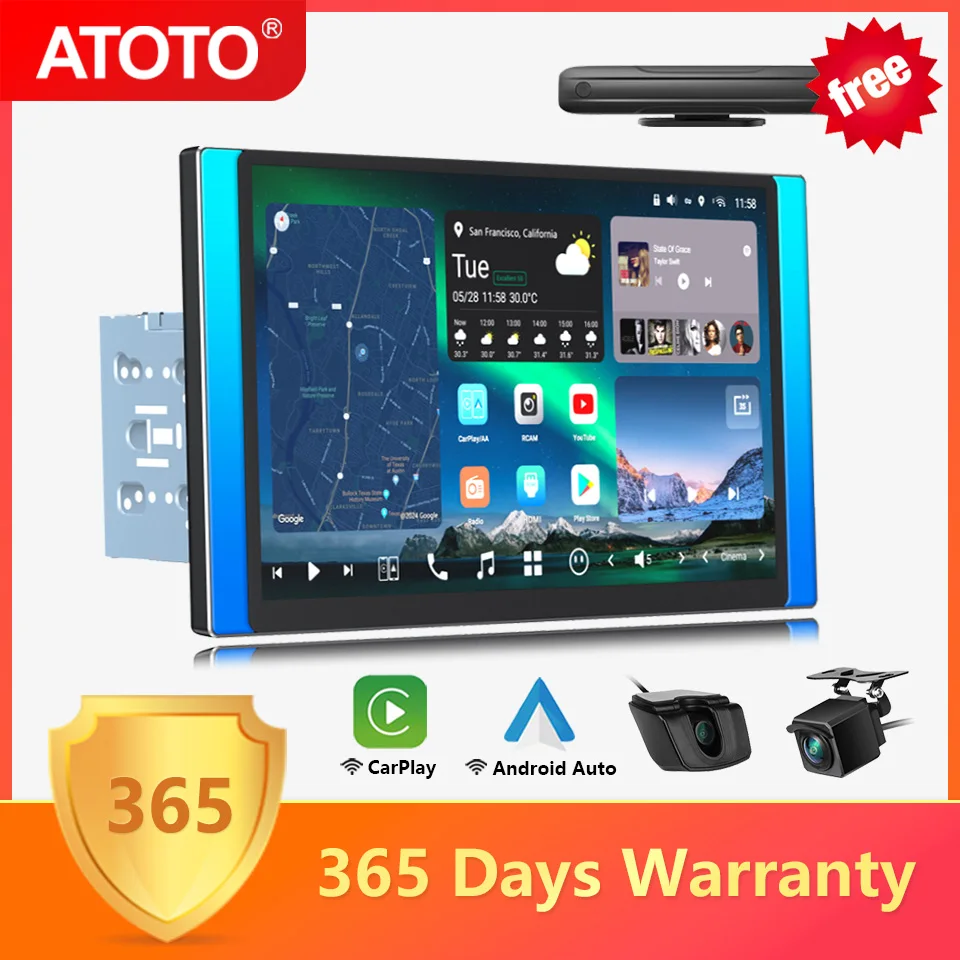 ATOTO 12.5 inch Car Radio Android 13 Double 2 Din Car Stereo Big Screen GPS Navigation Dual Bluetooth 2Din Multimedia Player X10