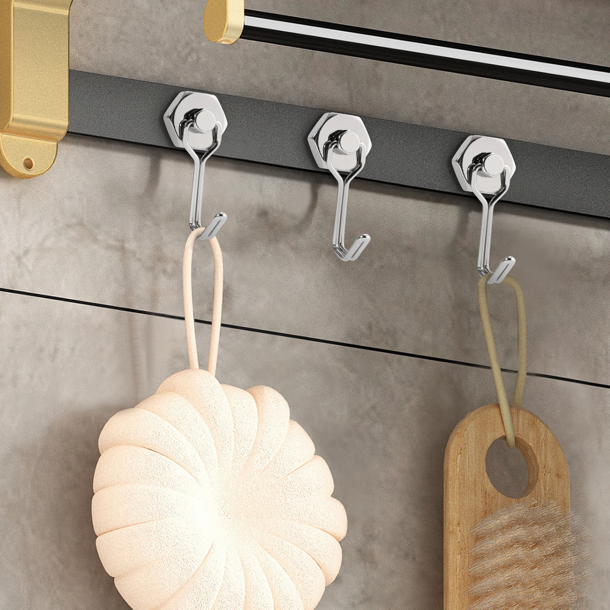 2PCS Strong Magnetic Hooks Storage Holder Hook Home Kitchen Refrigerator Storage Hooks Key Storage Hooks Bathroom Hangers