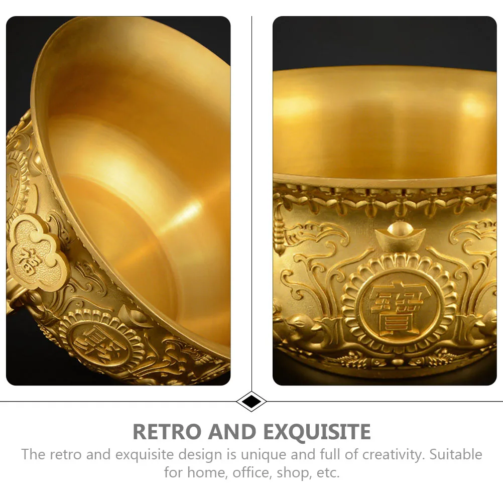 

Copper Treasure Basin Cornucopia Shape Desktop Decor Wealth Bowl Vintage nament Home Office Decoration Traditional Style