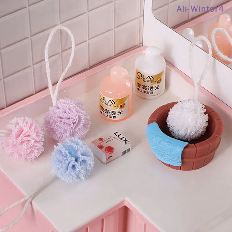 

【Winter4】4pcs/set Mini Shampoo Washball For OB11 Doll Miniature Dollhouse Bathroom Decoration Accessories Toy