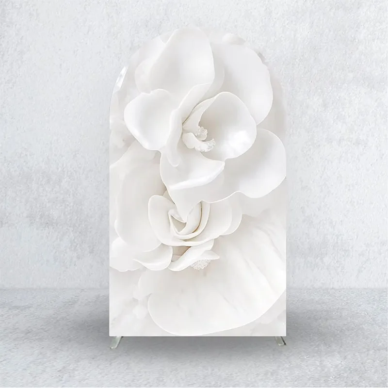 Mehofond الزفاف غطاء قوس خلفية نقية بيضاء السحلية فتاة عيد ميلاد حفل زفاف صورة المتصل خلفية 2-الوجهين ديكور