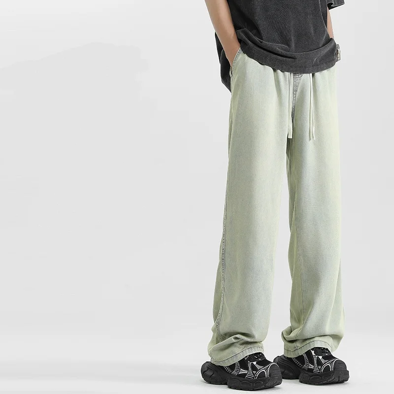 

2025 Spring/Summer New Men's Denim Pants, Straight Legs, Retro Vintage, Loose Denim Pants, Straight Legs, Wide Legs, Casual Men