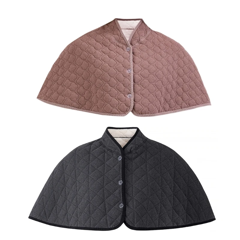 

Women Shoulder Wrap Ponchos Quilted Shawl Capes Fleece Lined Short Cloak Coverup Dropshipping