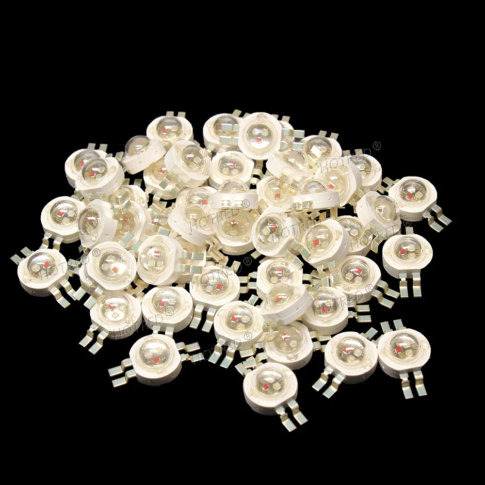 500pcs 1W 3W Bulbs High Power LED Lamp Diodes Full Watt White Red 660nm Blue Green Yellow RGB for Blubs Spotlight Downlight Chip