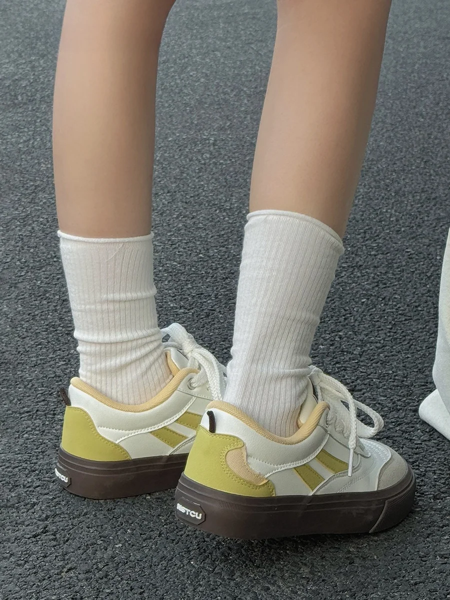 NSTCU Pear Flavor Women's Thick Bottom Sneakers Summer 2026 Fashion Casual Shoes Versatile Low Top Flat Bottom Rubber Sole