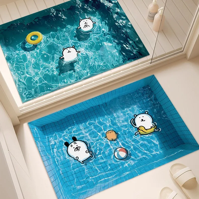 Stereoscopic vision cute bathroom floor mat absorbent non-slip foot pad refreshing summer