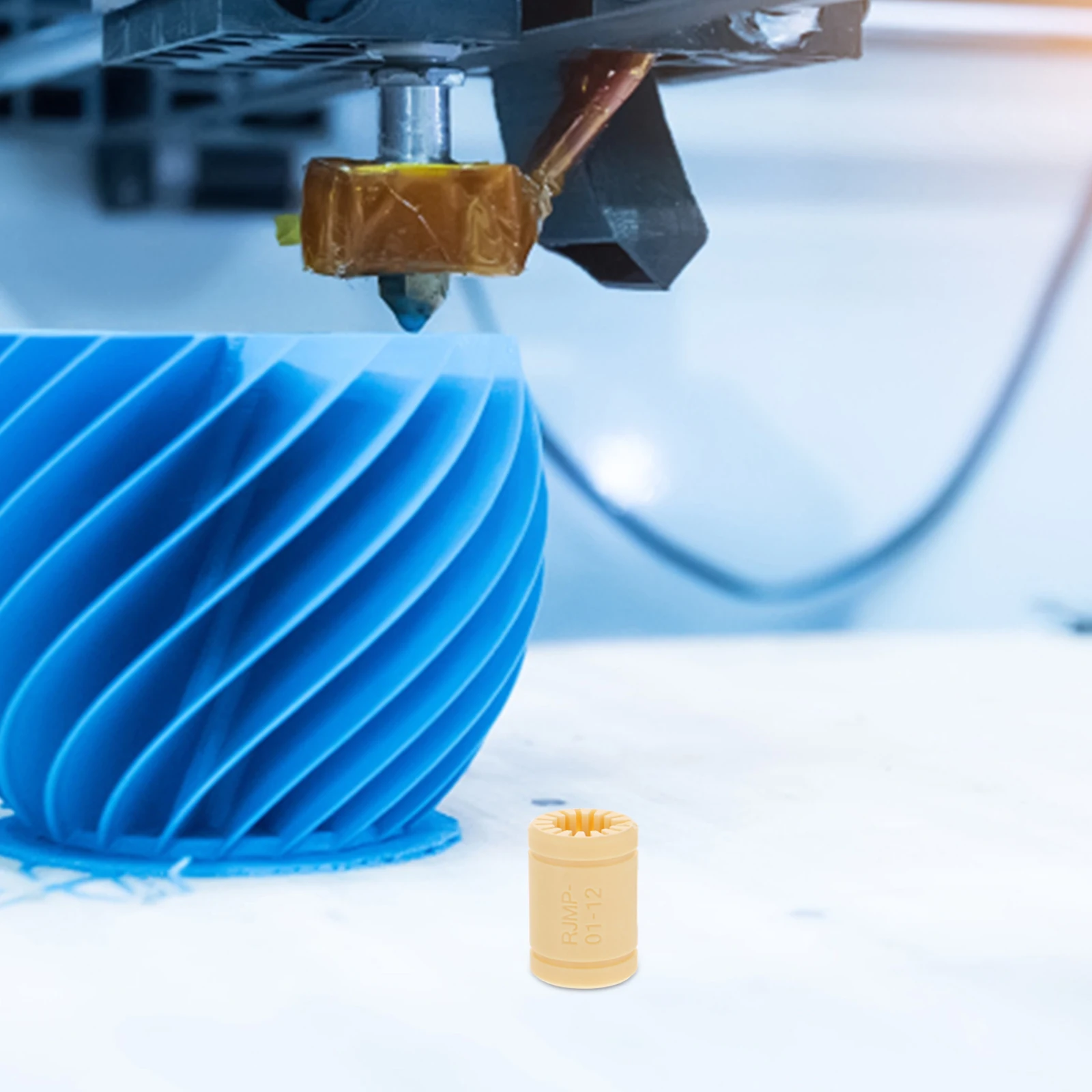 Sealed LM12UU Yellow Polymer Bearing for 3D Printer Linear Motion Bushing Solid Plastic Self Lubricating Easy Install