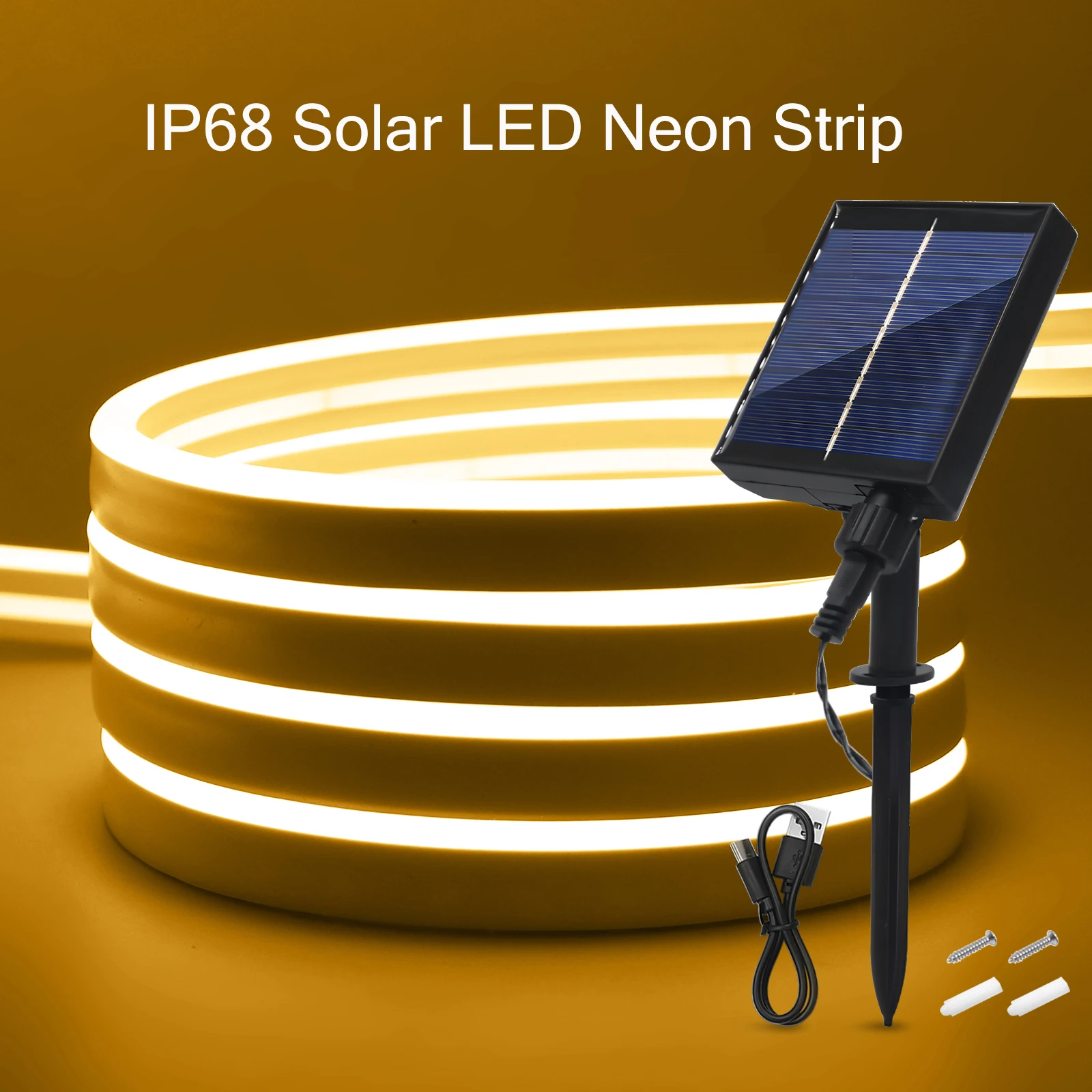 

24V LED Solar Neon Light Strips 2835 120LEDs/M Flexible Lights Waterproof IP68 Warm White 1-10m LED Strip For Garden Decoration