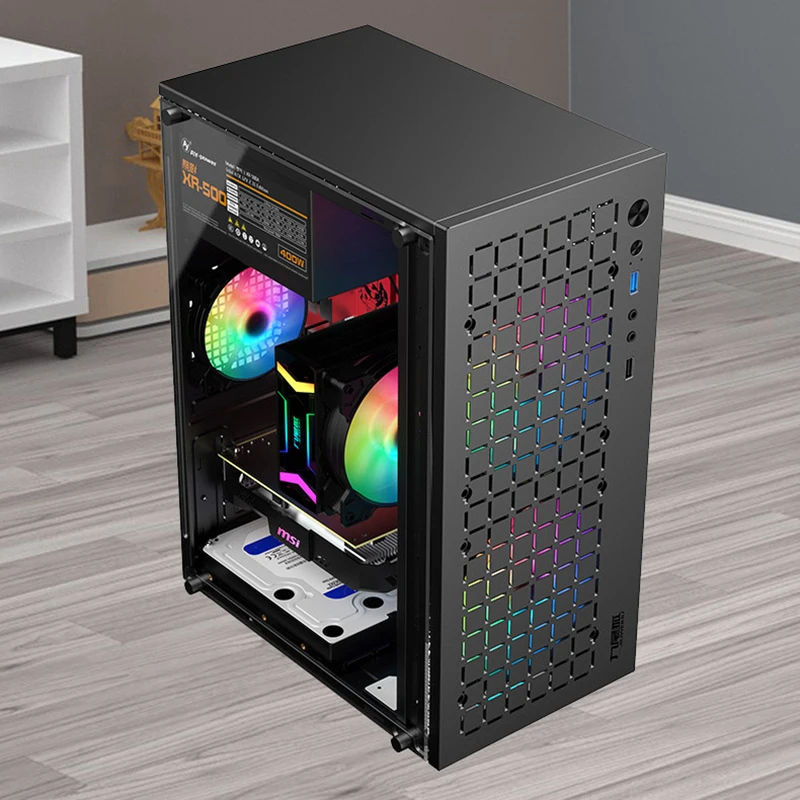 Блок питания ATX Корпус для ПК своими руками: прозрачный Micro ATX/ITX, графические карты 250 мм, 3 охлаждающие вентилятора, поддержка жесткого диска + SSD