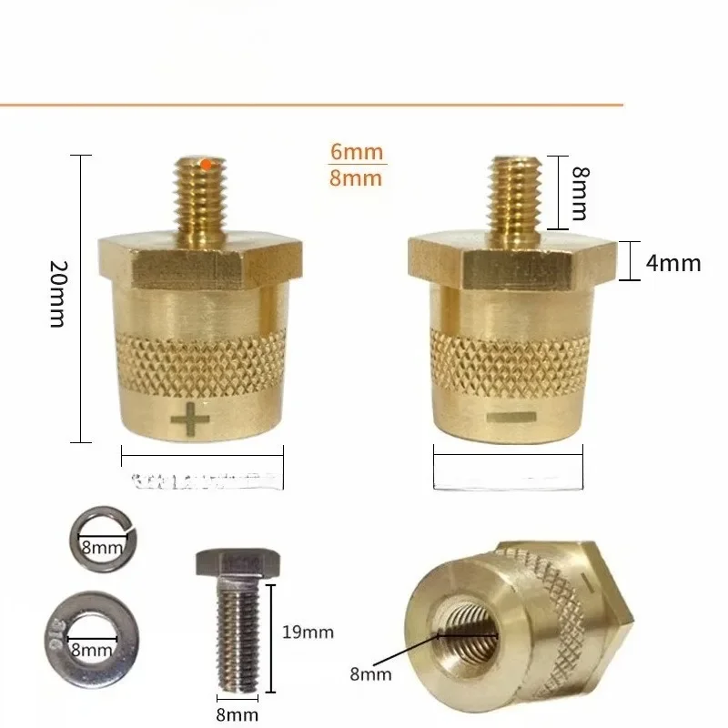 

Zza для универсальных автомобильных аккумуляторов 6/8 мм, адаптер для аккумуляторных батарей, быстрая замена, удобная клеммная система аккумулятора