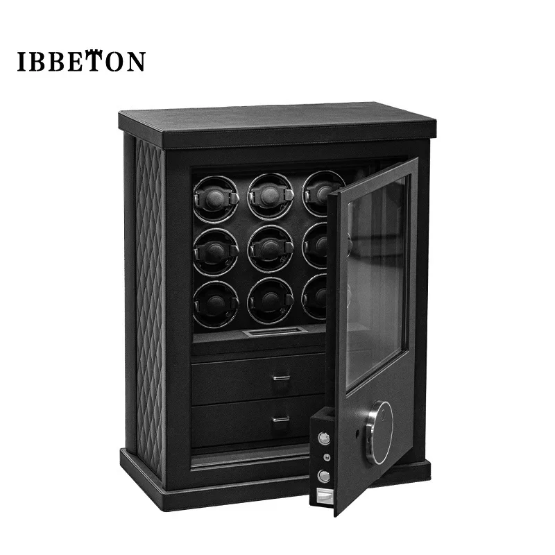 New models Automatic Watch Winder Safe Box with 6 9 12 Slot Watches Box Drawer Collection with TPD 5 Mode Control