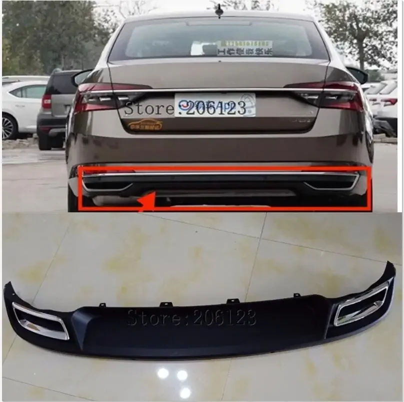 Wysokiej jakości czarny dyfuzor tylnego zderzaka z PP, tylna warga samochodu samochodowego bez chromowanej linii dla skoda Superb 2015 2016 2017 2018