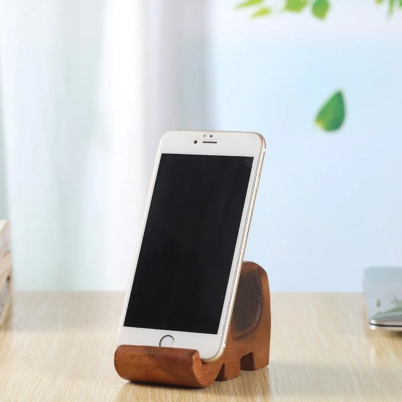 

Wooden stand phone holder, elephant phone stand, office supplies, desktop, creative, cartoon, cute