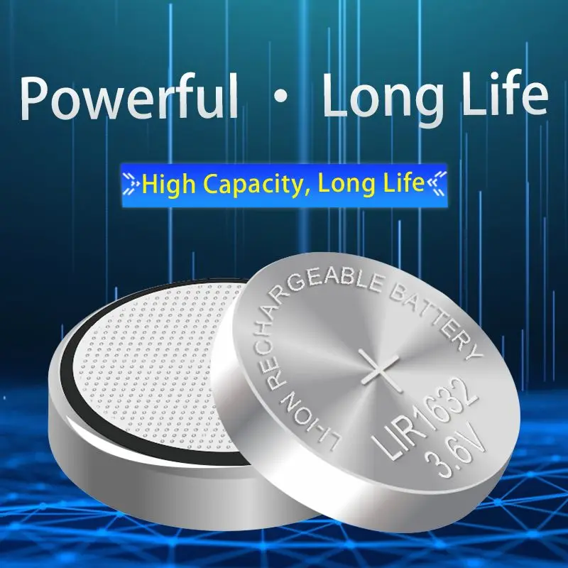 LIR1632 3.6V Rechargeable Lithium Battery for Car Key Remote Control and Small Electronics with Charger Free Shipping
