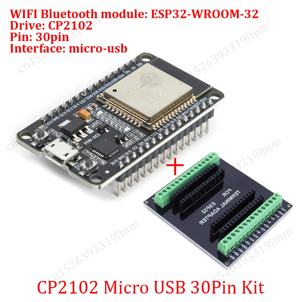 NONE ESP32 Development Board 30Pin Breakout Board WiFi+Bluetooth Ultra-Low Power Dual Core ESP-32 Erweiterungsplatine für Arduino 8