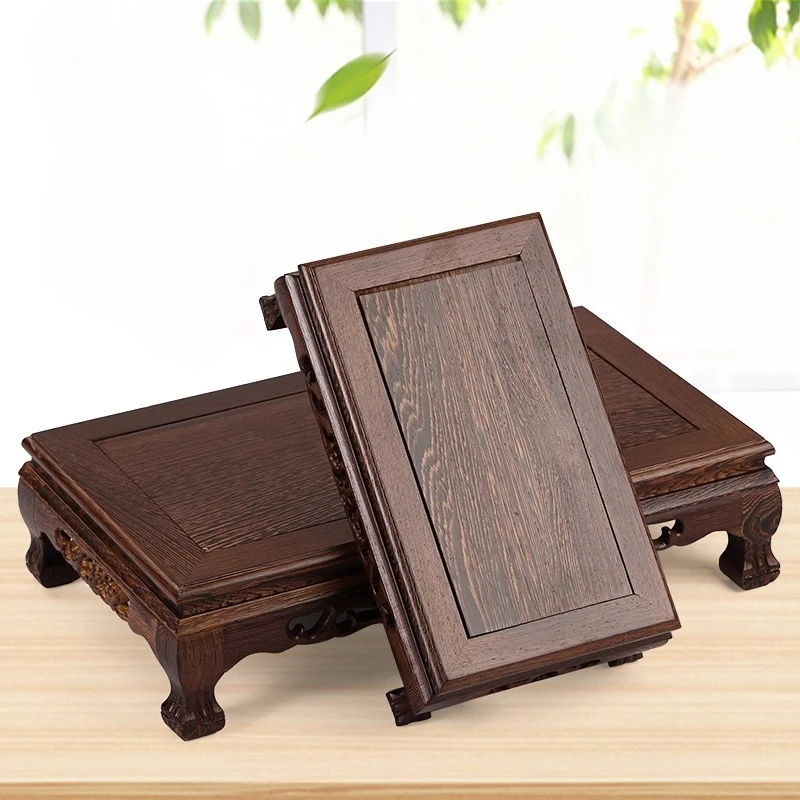 

New Chinese Style Rosewood Kang Table, Carved Ornament Display Stand, Unique Rock or Flower Pot Buddha Holder Tea Table