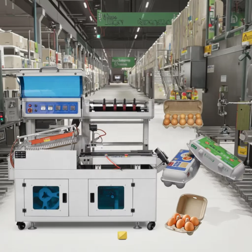High Quality Automatic Egg Tray L Bar Sealer Shrink Film Wrap Packing Machine with Continuous Automatic Feeding