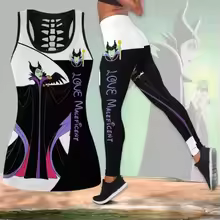 Maleficent Hollow Tanktop Legging Sets | Women's Day Gift