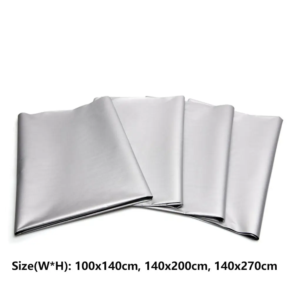 Punch Free Window Sunshade Curtain Portable Travel Blackout Removable Double Sided Silver 99% Shading Anti-UV Curtain