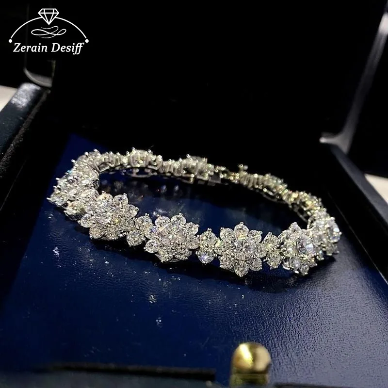 

925 Silver Delicate Luxury Sunflower Bracelet Moissanite Personality Simple Jewelry