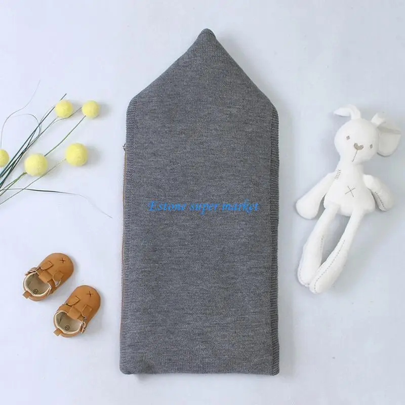 090b bebê com capuz zíper carrinho footmuff saco dormir envelopes malha outono inverno saco dormir infantil swaddle
