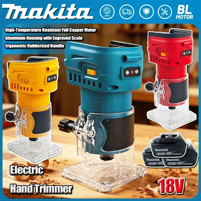 

Беспроводная аккумуляторная фрезерная машина Makita для деревообработки, бытовой электроинструмент, совместимый с 18В DeWalt/Milwaukee