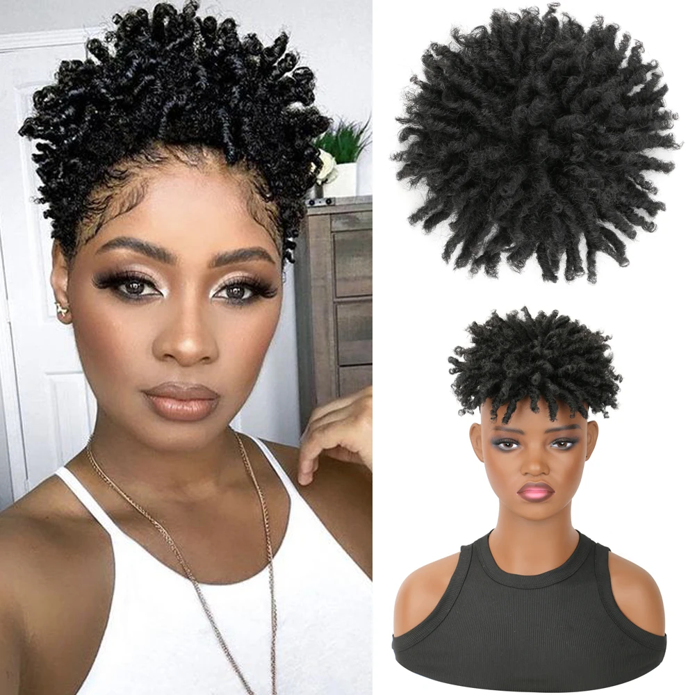 

Bellqueen Synthetic Short Dreadlock Topper Afro Twist Braided Topper Wiglets Clip In Hair Topper For Women