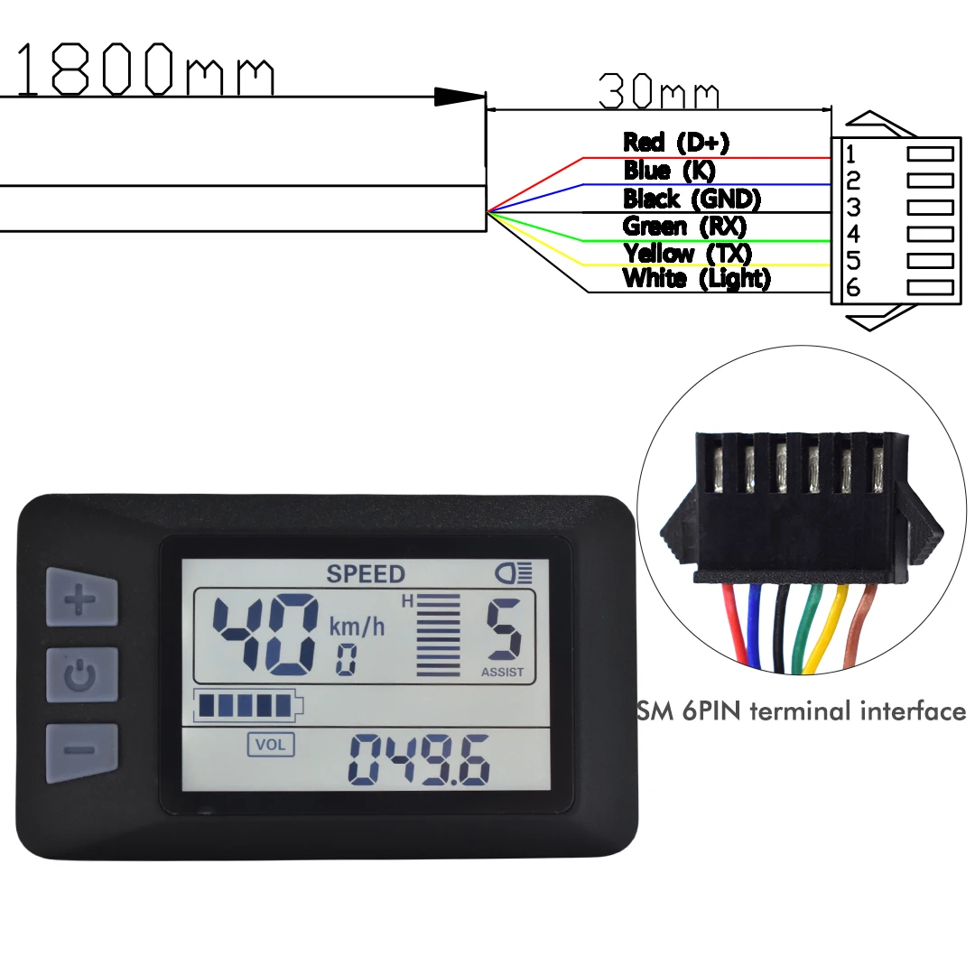 UART 2 Multifunctional LCD Screen Electric Bicycle Display Computer Bike Rainproof Speedometer Odometer Cycling Waterproof image 2