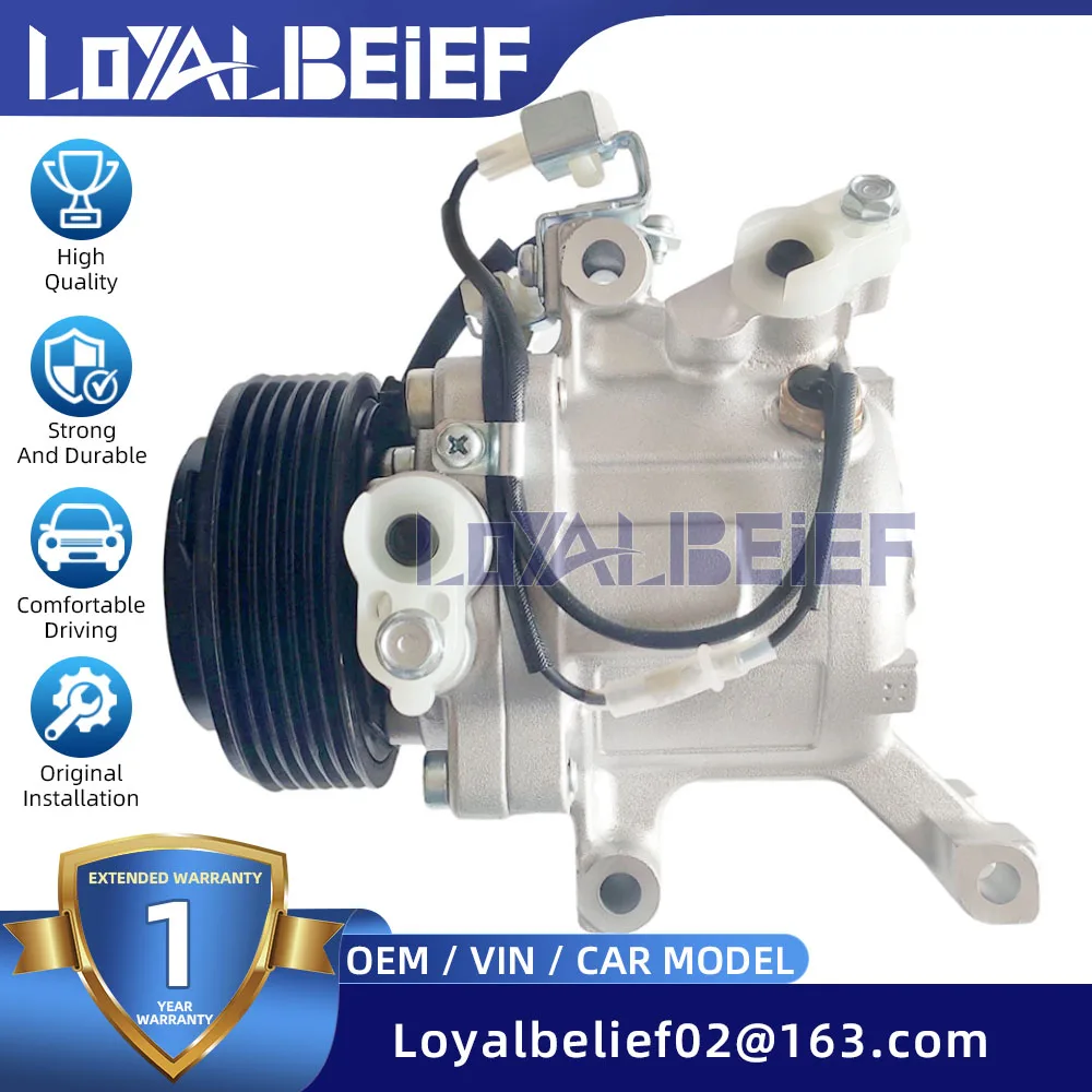 AC Air Conditioning Compressor for Toyota Passo Daihatsu Terios 2006-2012 SV07C 88320-B4010 88320B4010 6 Grooves
