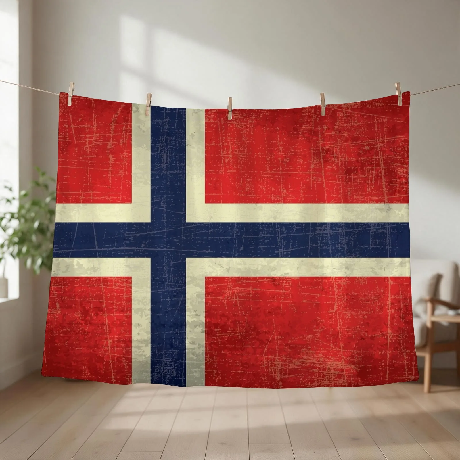 Vintage aged Norway flag Throw Blanket heavy to sleep Blankets For Sofas Cute Thin Blankets