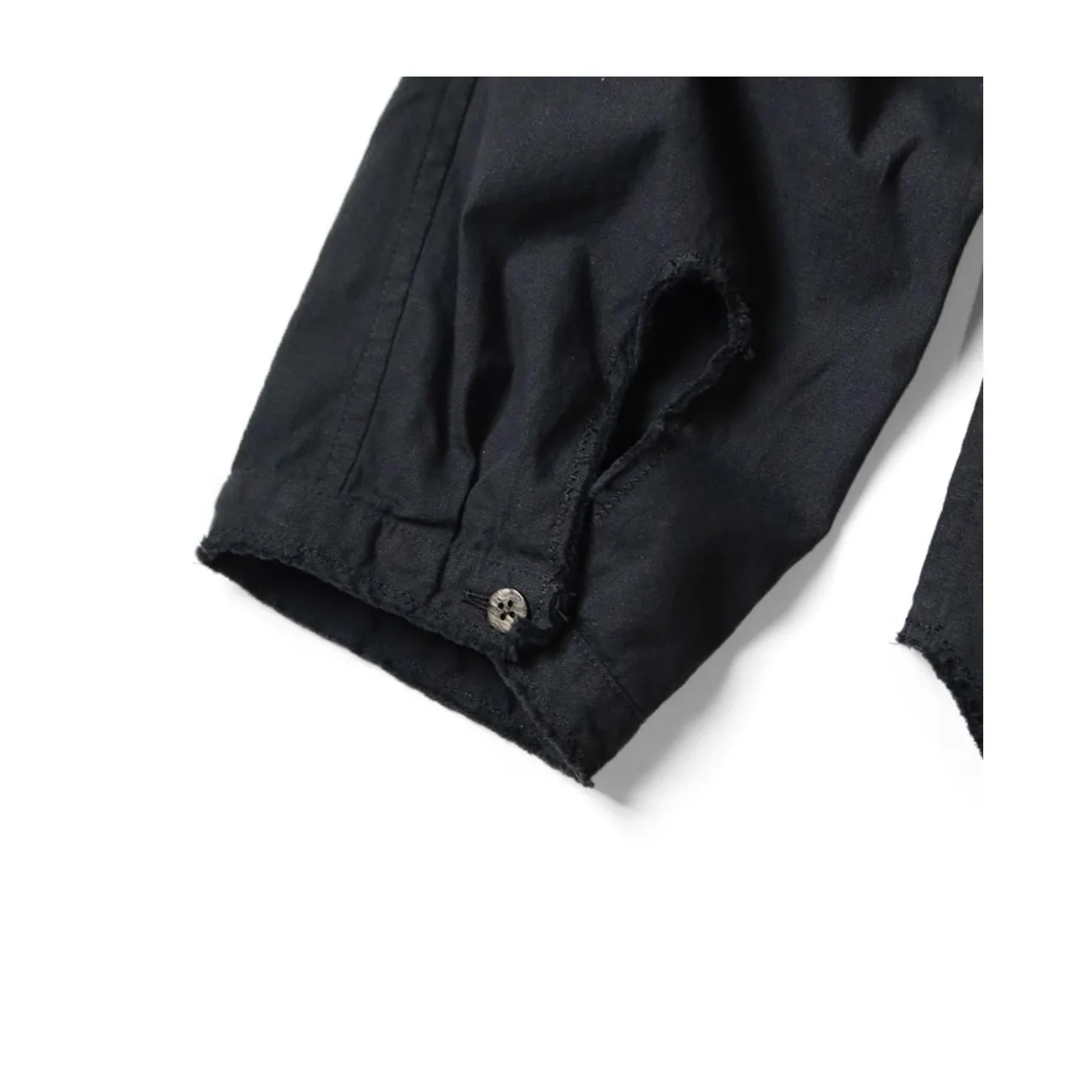 25AW KAPITAL Hirata and Hongri Casual Cotton and Linen Double Bag Irregular Breasted Loose Long Sleeved Shirt for Men
