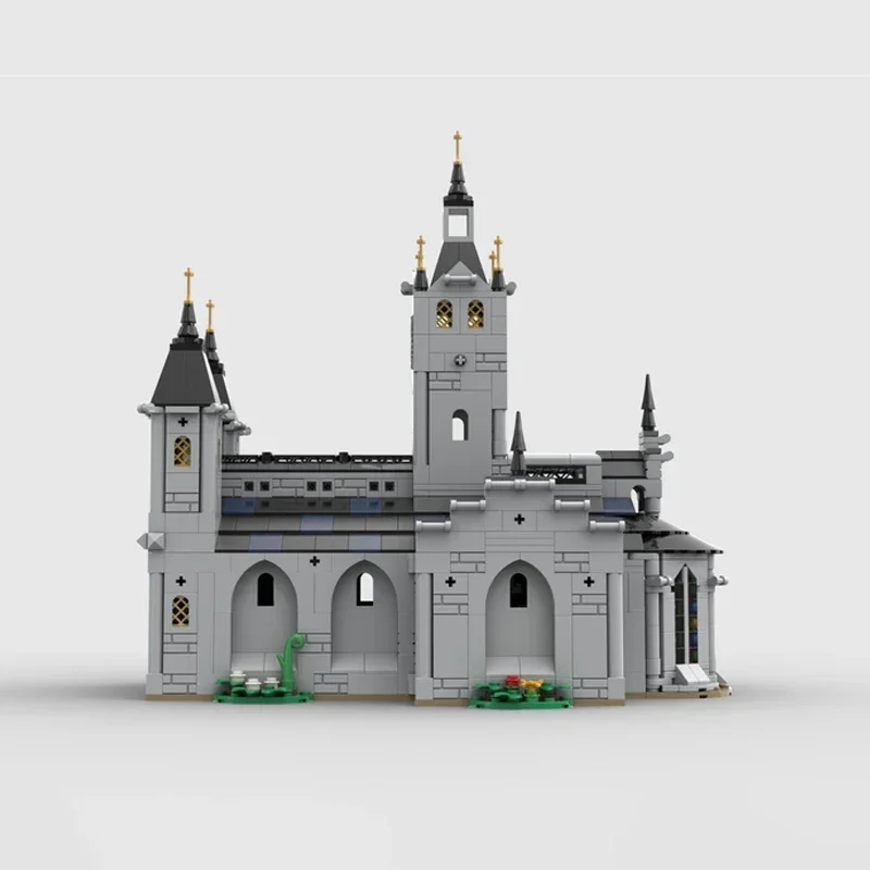 Juego MOC de Iglesia Medieval de 1445 piezas, bloques de arquitectura creativa: gran regalo festivo para todos
