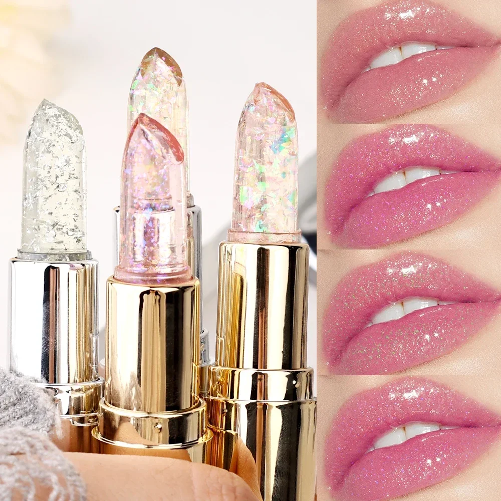 Dauerhafte feuchtigkeit spendende transparente Perle Lippenstift wasserdichte Farbwechsel Lippen balsam Gelee rosa Lippenstift koreanische Make-up-Kosmetik