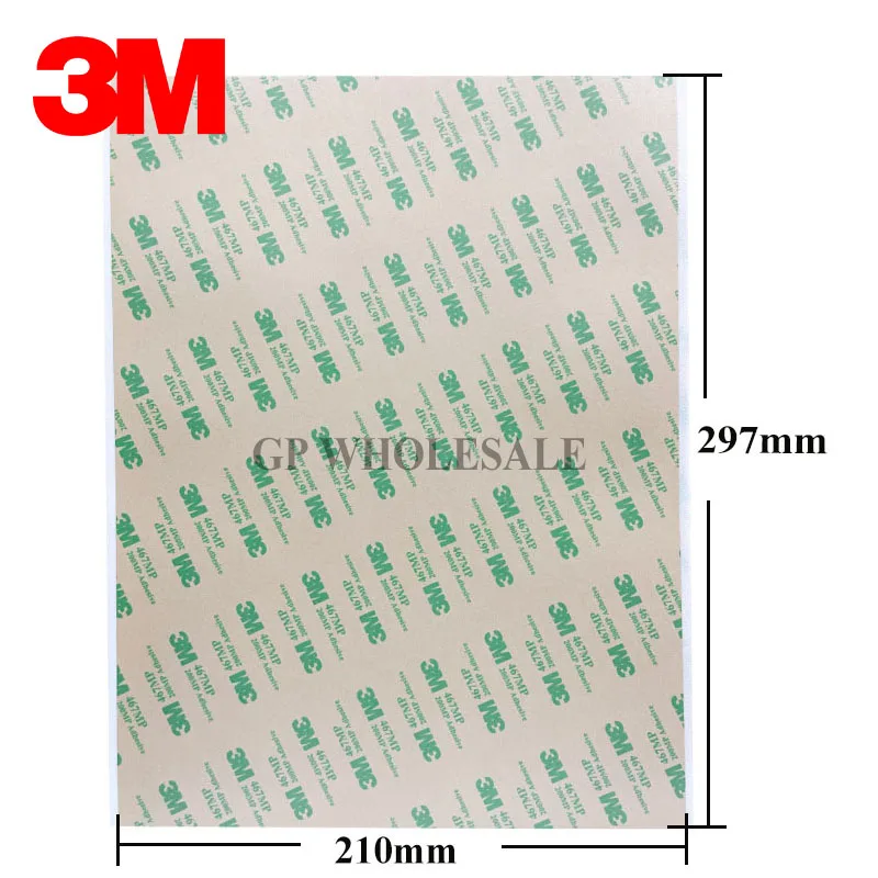 3M 467 467MP 200MP Double Adhesive Sticker, Super Thin 0.06mm Thick, (A4 Size 210x297mm)，for Nameplate, Foam, Thermal Pad Bond