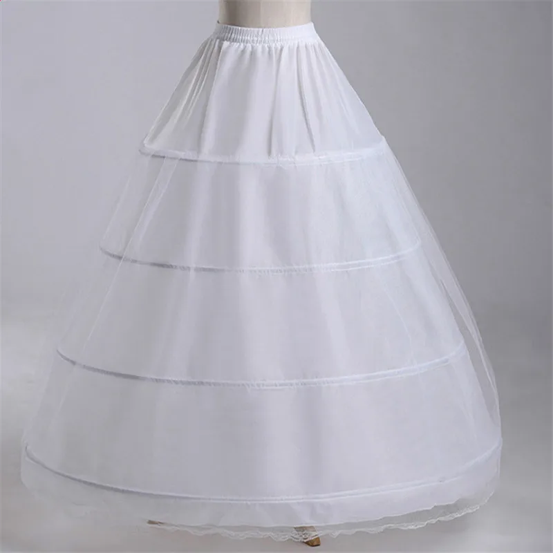 Nuovo Commercio All'ingrosso di Larghezza 4 Hoops 1 Strato di Tulle Petticoat Per Abito di Sfera Crinolina Underskirt Accessori Da Sposa Jupon Mariage