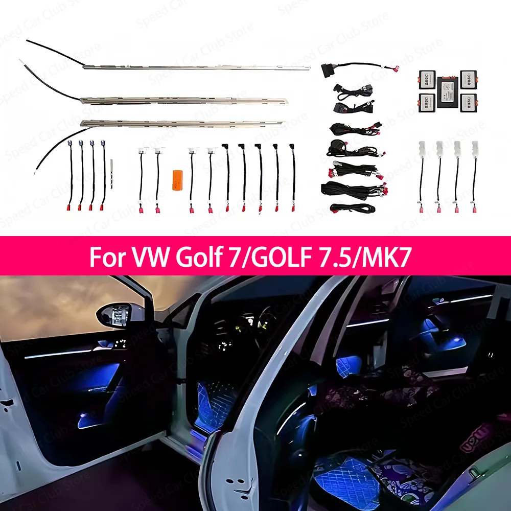 10/30 Colors LED Ambient Light For Volkswagen Golf 7 GOLF 7.5 MK7 2014-2021 Car Indoor RGB Decorative Atmosphere Lamp Refit Part