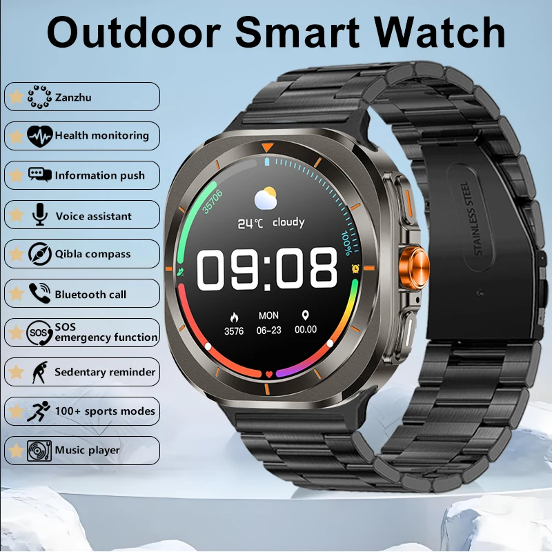 

New For Galaxy Z7 Ultra Smartwatch GPS Sport Trackr 1.46" HD Touch Screen SOS Bluetooth Call Compass Health Monitor Smart Watch