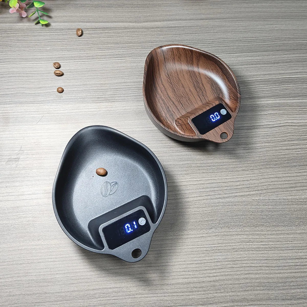 

Handmade Walnut Color Coffee Electronic Scale Hand Brewing Bean Tray Dedicated Smart Espresso Weighing Bean Plate Scale